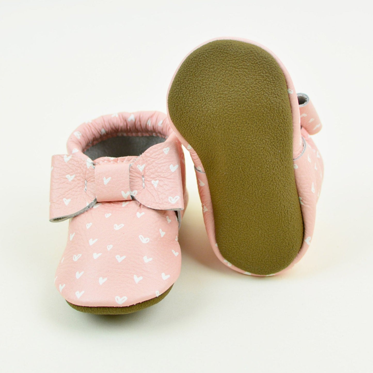 Bow Moccasins (Sizes 3-7) Baby and Toddler Kids Children Leather Shoes