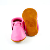 Barbie Pink Fringeless Moccasins - Baby and Toddler Kids Children Leather Shoes
