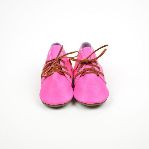 Fiesta Neon Pink Oxford Boots Baby and Toddler Shoes Sizes 3-7