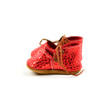 Red Metallic Leopard Lace Mary Janes - Sizes 0-2