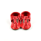 Red Metallic Leopard T-Straps - Sizes 3-7