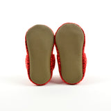 Red Metallic Leopard Bow Moccasins - Sizes 3-7