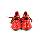 Red Metallic Leopard Lace Mary Janes - Sizes 3-7