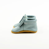 Blue Sage Bow Moccasins (Sizes 0-2) Baby and Toddler Kids Children Leather Shoes