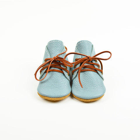 Blue Sage Oxfords (Sizes 0-2) Baby and Toddler Kids Children Leather Shoes