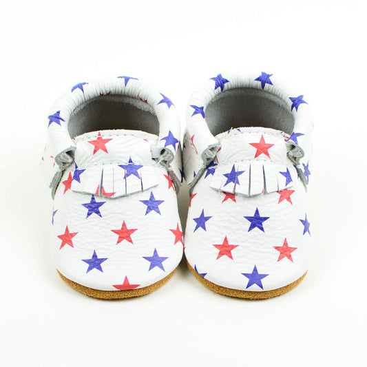 RTS Moccasins Star Spangled Baby and Toddler Shoes Sizes 0-2