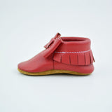 RTS Classic Red Bow Moccs With Tan Suede Leather Soles