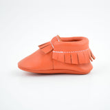 Spooky Orange Moccasins - Baby and Toddler Soft Soled Leather Shoes