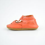 Spooky Orange T-straps - Baby and Toddler Soft Soled Leather Shoes