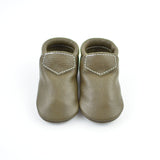 Dark Olive Lokicks - Baby and Toddler Soft Sole Leather Moccasin Shoes