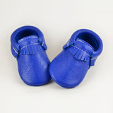 RTS Maliblue Moccasins With Same Color Leather Soles - Size 3 (12-18M) (5")