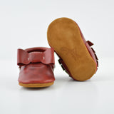 Crimson Red - Sizes 0-2 - Choose A style! Bow Moccs or T-straps