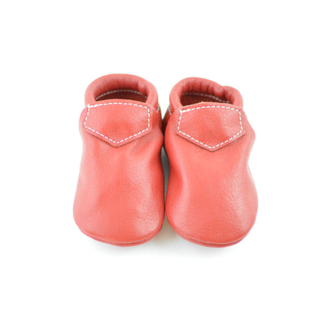 RTS Classic Red Lokicks With Same Color Leather Soles - Size 3 (12-18M) (4.875" or 4 7/8")