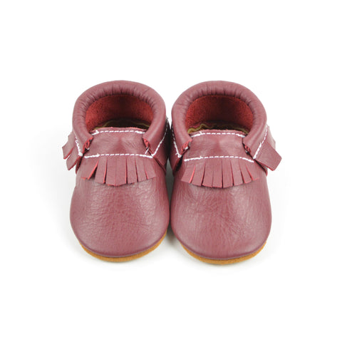 Cranberry Moccasins - Baby and Toddler Soft Soled Leather Shoes
