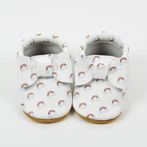 RTS Rainbows Over Clouds - Bow Moccs - Sizes 0-2
